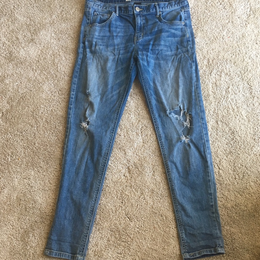 Mission Skinny Boyfriend Ripped Denim Jeans Sz 8